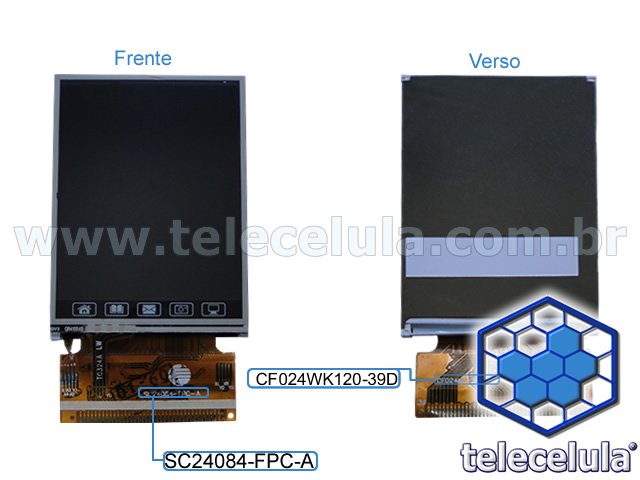 Sem Imagem - LCD CHINA PHONES COM TOUCH SCREEN (SC24084-FPC-A / CFO24WK120-39D)